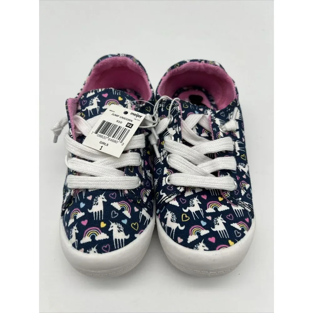 Falls Creek Shoes Jump‎ Unicorn Pink/blue/white Rainbow Size Girls 1 New